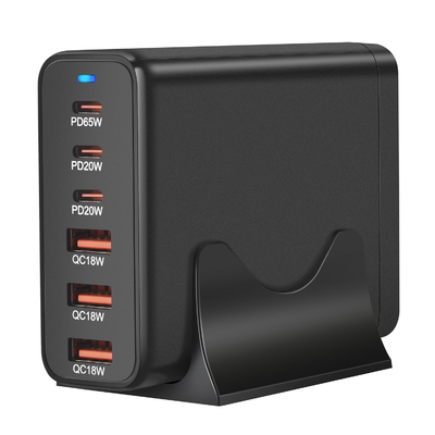 GaN 155W USB C Charging Station with Phone Fast Charger 6 Ports Type-C Power Adapter for Laptop Tablet iPad iPhone Samsung