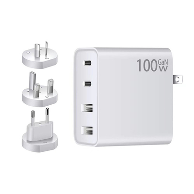 4 Ports Usb-c Pd Gan Charger 100w Quick Charger 3.0 Fast Delivery Usb Desktop Charger Adapter for Macbook/laptops/phone Table