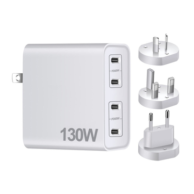 130w 166w Gan' Charger 4 Ports Pd Portable Fast Charger With Usb Type C Quick Wall Charger Smartphone Laptop Adapter