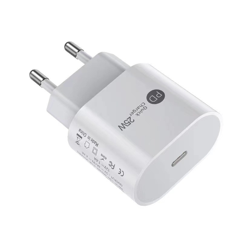 25W Power PD Multi Type C Phone Head Fast Charger Cable Type c USB Wall Plug for Samsung Mobile Phone iPhone iPad