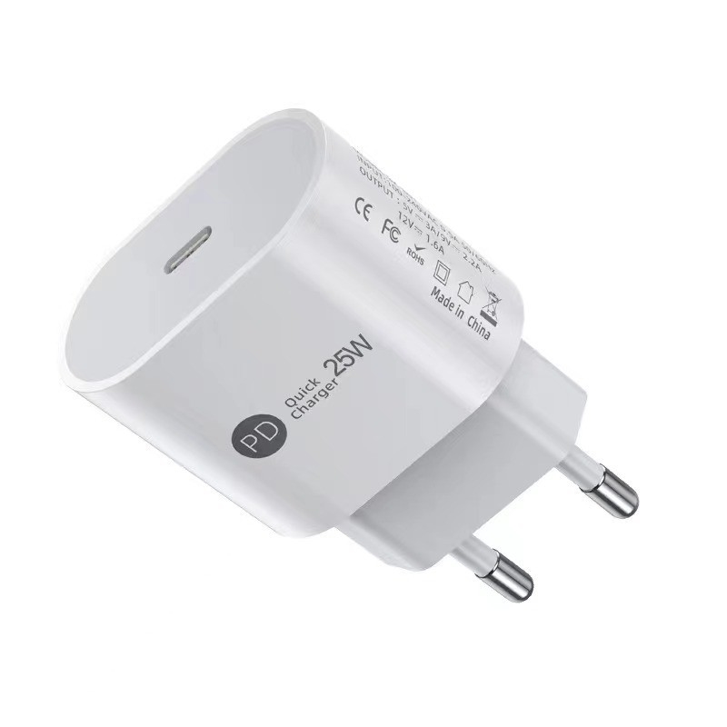 25W Power PD Multi Type C Phone Head Fast Charger Cable Type c USB Wall Plug for Samsung Mobile Phone iPhone iPad