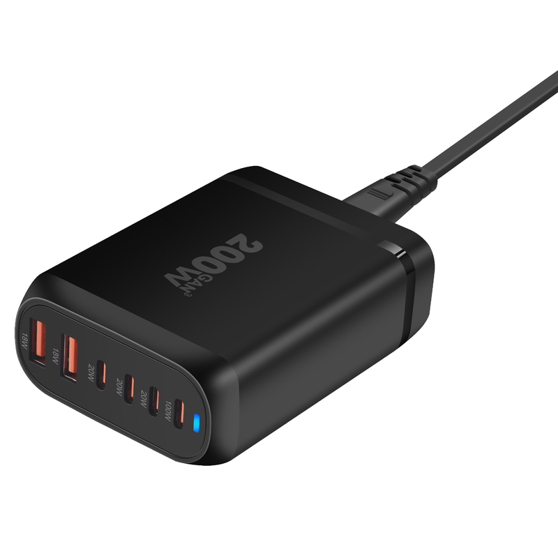 High Speed Wall Charger Fashion Fast Plug Port Multiple Uk Phone 200W Adapter Mobile Charger With Usb and Type C Charger