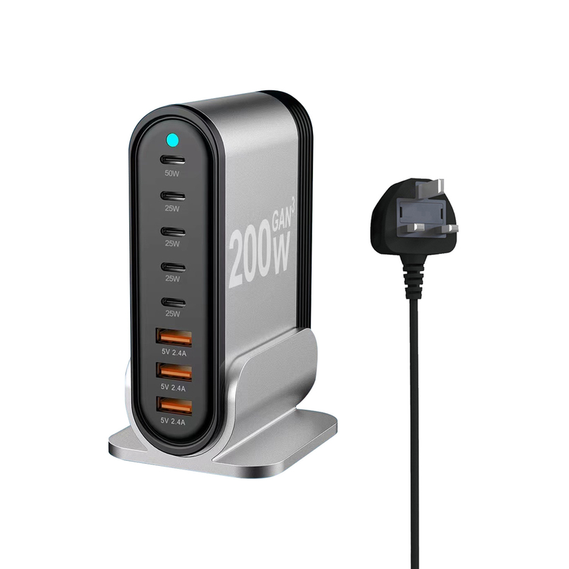Original Factory 200W Quick Charge Gan Charger Univasal Chargers USB Travel Adapter Plug Type-C PD Wall Charger