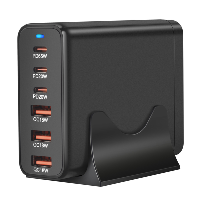 GaN 155W USB C Charging Station with Phone Fast Charger 6 Ports Type-C Power Adapter for Laptop Tablet iPad iPhone Samsung