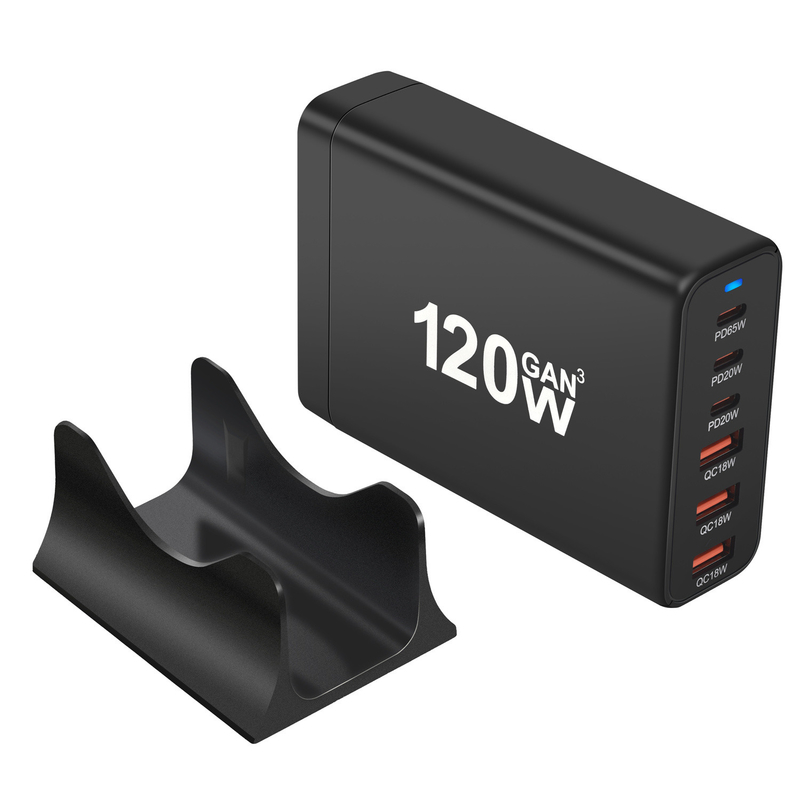 GaN 155W USB C Charging Station with Phone Fast Charger 6 Ports Type-C Power Adapter for Laptop Tablet iPad iPhone Samsung
