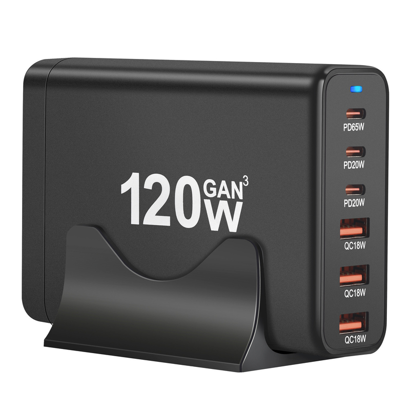 GaN 155W USB C Charging Station with Phone Fast Charger 6 Ports Type-C Power Adapter for Laptop Tablet iPad iPhone Samsung