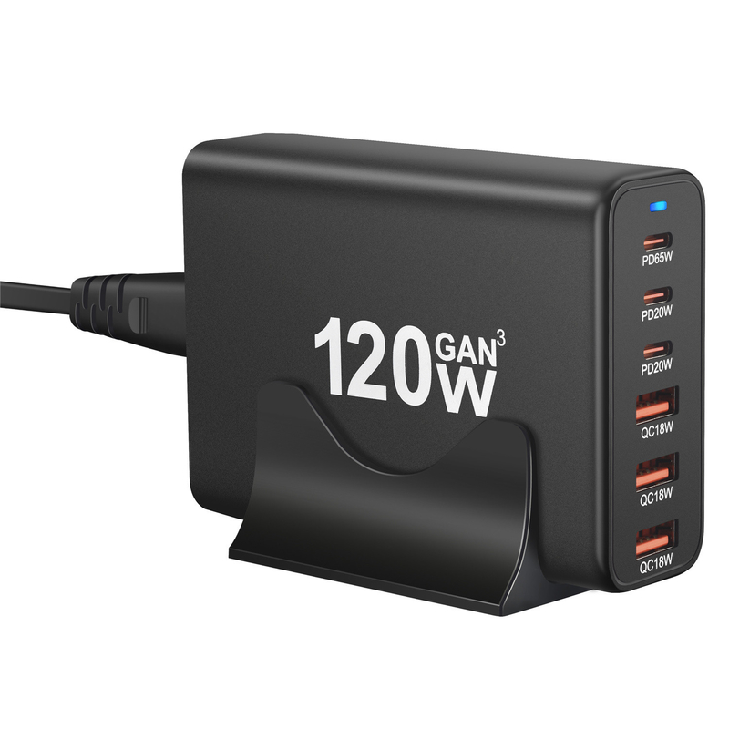 GaN 155W USB C Charging Station with Phone Fast Charger 6 Ports Type-C Power Adapter for Laptop Tablet iPad iPhone Samsung
