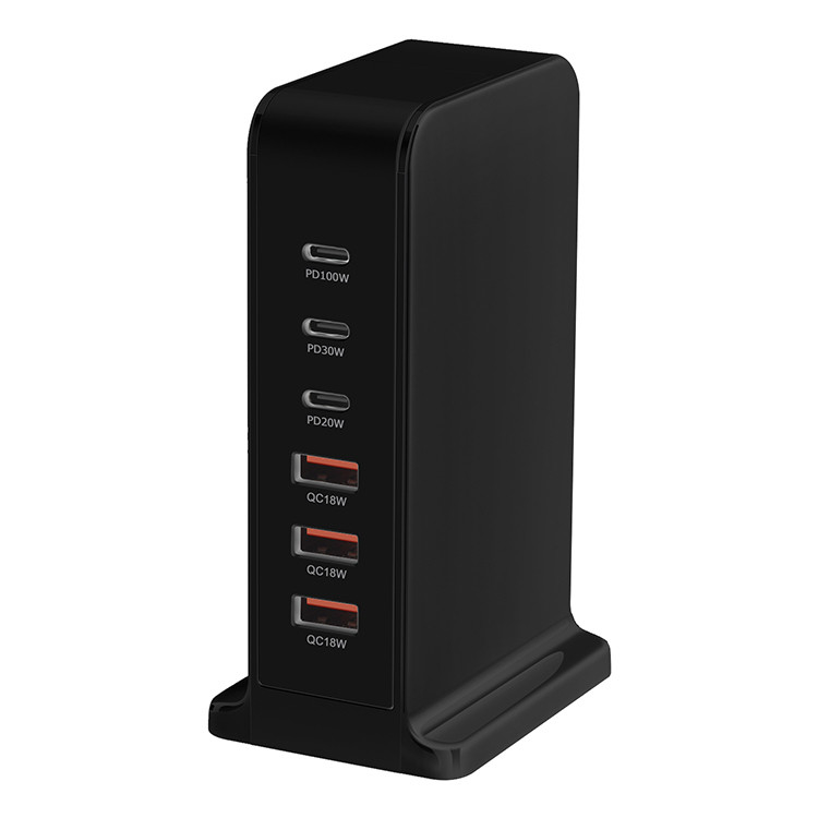 High Quality 168W Usb Type C Multi Ports Charger Station Plug Universal Charge 6 Devices Simultaneously Desktop Charger