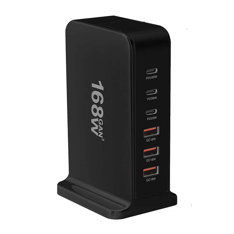 High Quality 168W Usb Type C Multi Ports Charger Station Plug Universal Charge 6 Devices Simultaneously Desktop Charger