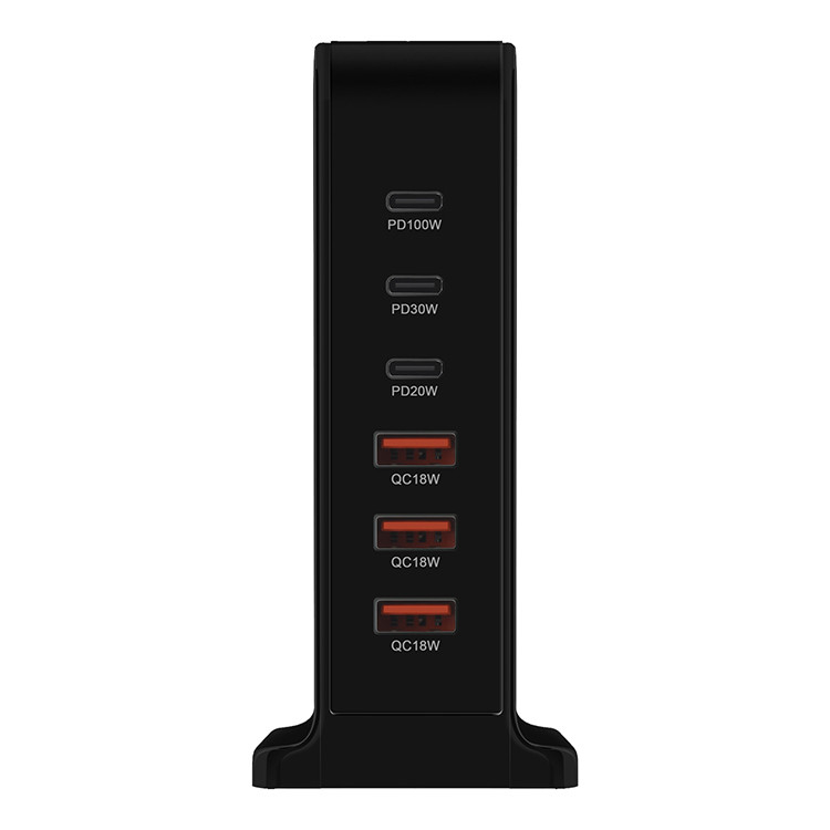 High Quality 168W Usb Type C Multi Ports Charger Station Plug Universal Charge 6 Devices Simultaneously Desktop Charger