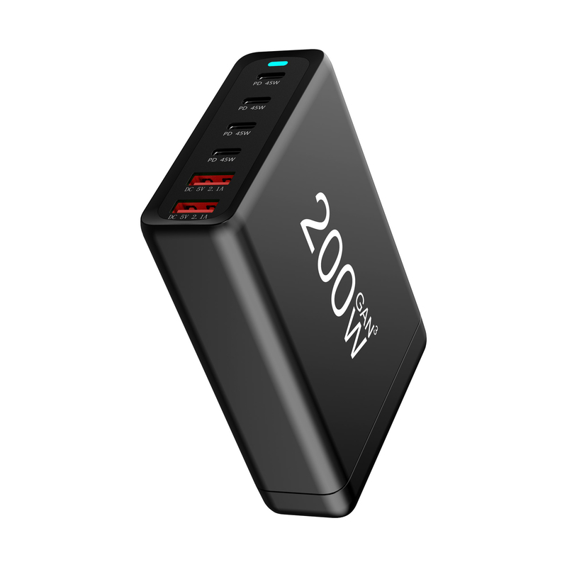 Wholesale GaN Tech Multi-port 200W Laptop Mobile Phone USB Desktop Fast Charger