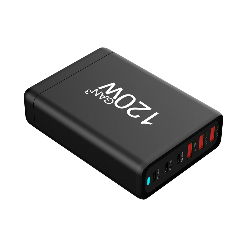 120W USB C Charger 120W Multi-port USB Fast Charging Block Fast Wall Charger Adaptor USB Charging Station With Indicator Light