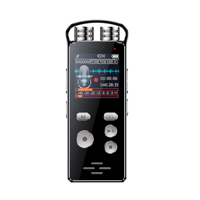 Professional Mini Audio Recorder Voice Activated Digital Voice Recorder Microphones Noise Reduction Multi-language Menu