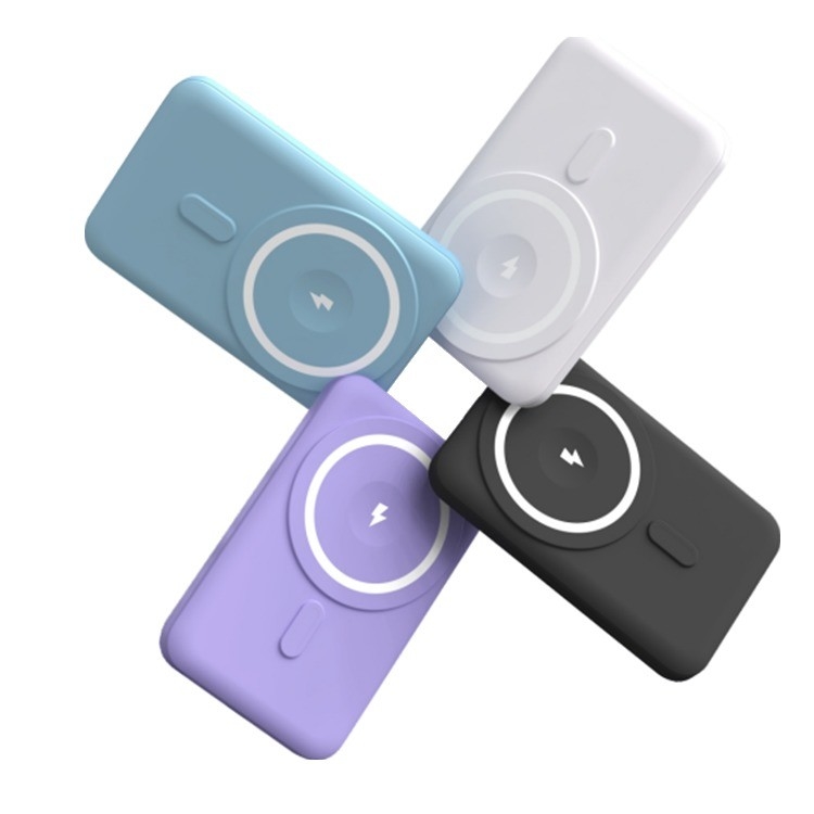 Newest Portable 5000Mah Ultra Slim Wireless Battery Phone Charger Metal Power Bank With Led Display Magnetic Power Bank