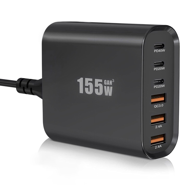 High Speed 155W Gan Charger Type-C Fast Charging 4 Ports Travel Adapter USB-C Super Fast Mini Charger for MacBook Mobile Phone