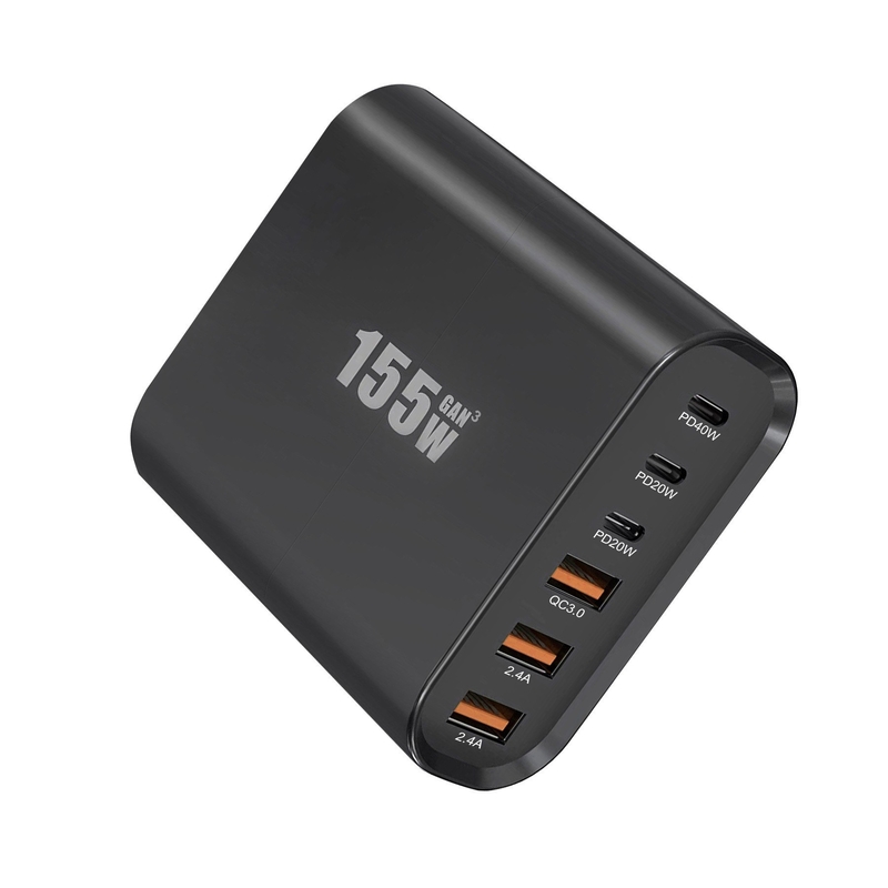 High Speed 155W Gan Charger Type-C Fast Charging 4 Ports Travel Adapter USB-C Super Fast Mini Charger for MacBook Mobile Phone