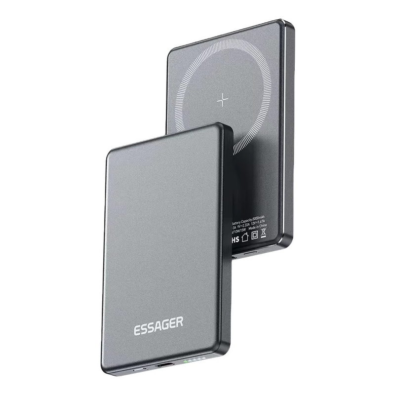 2025 PD 20W Metal Magnetic Wireless Charging Bank 5000mAh External Battery Charger for Iphone 15 14 13 ProMax Thin Charging Bank