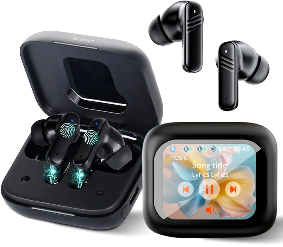 2025 5.4 ANC Headphones With Touch Screen,Call ENC Noise Cancelling Dual Mic, In-Ear Earphones for Android/iOS Wireless Earbuds