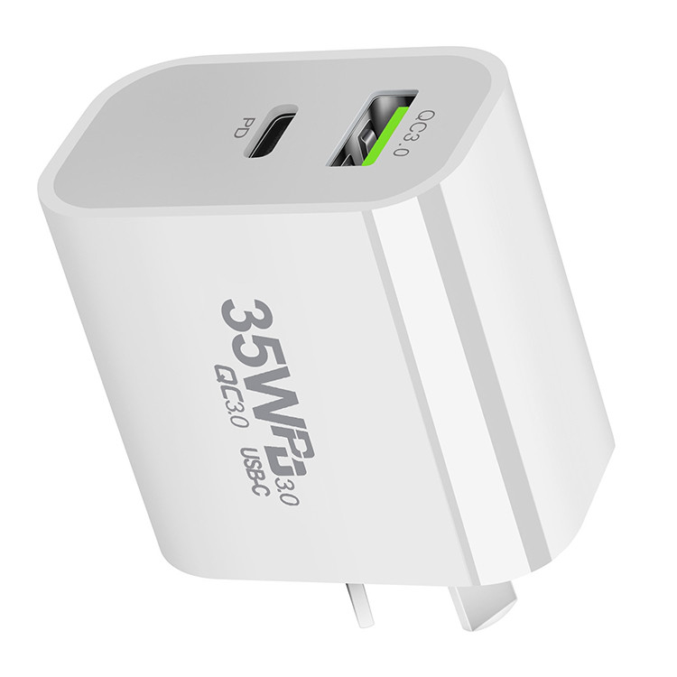 2024 Wholesale Adapter GaN PD 3.0 35W Fast Charger USB TYPE C EU US Foldable Wall Chargers Adapters for iphone 15 Samsung