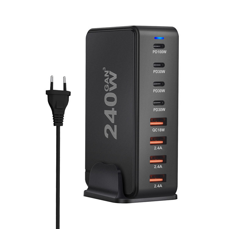 Us Eu Uk Au Adapters Multi-port 168w Gan Desktop Charger Phone Pd Charger Universal Usb Fast Charging Station