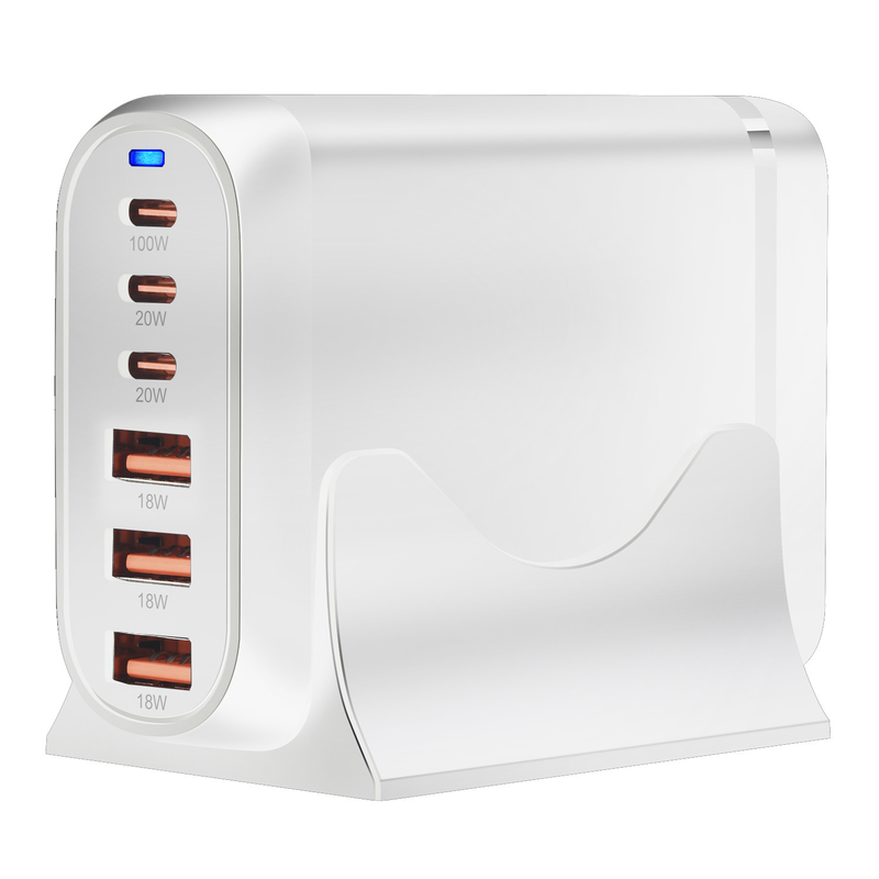Factory Gan 200w Charger 3 PD Ports Usb C 3 PD 100W Charging Station for Ipad Smartphone Fast Charging Laptops with Holder