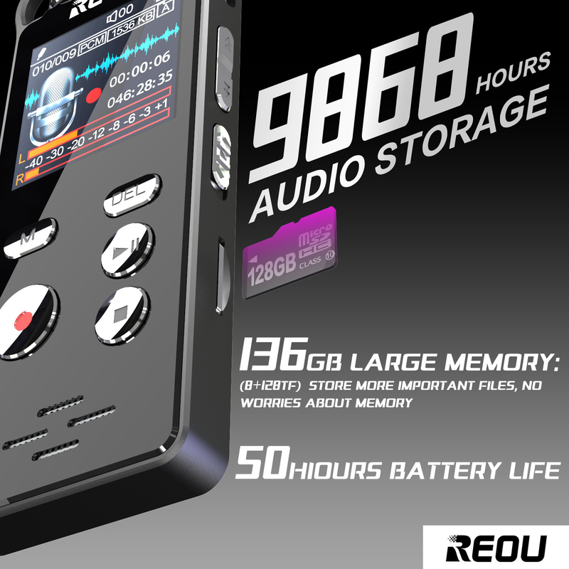 Voice Recorder Card 36720 Minutes Sound Audio Dictaphone Voice Activated, Quick Recording Digital Video and Audio Recorder