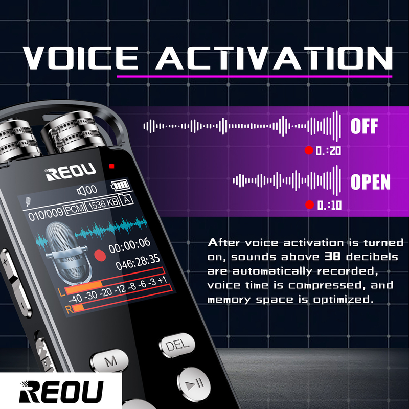 Voice Recorder Card 36720 Minutes Sound Audio Dictaphone Voice Activated, Quick Recording Digital Video and Audio Recorder