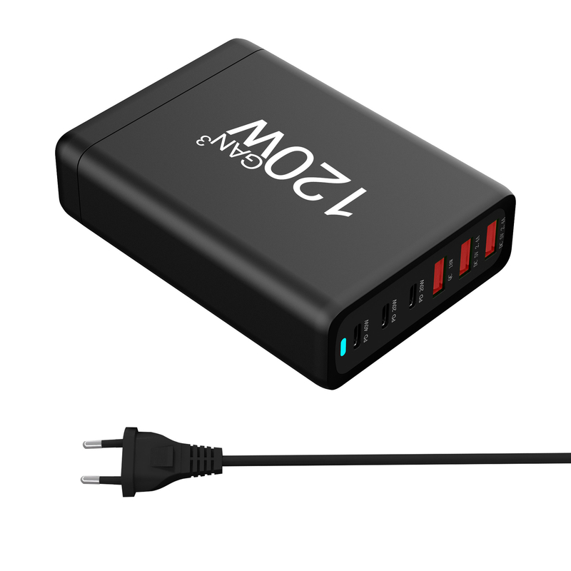 XZH GaN 120W Desktop Charger Quick Charge QC 15W PD USB-C Type C USB Fast Charging Wall Charger for Smart Phone