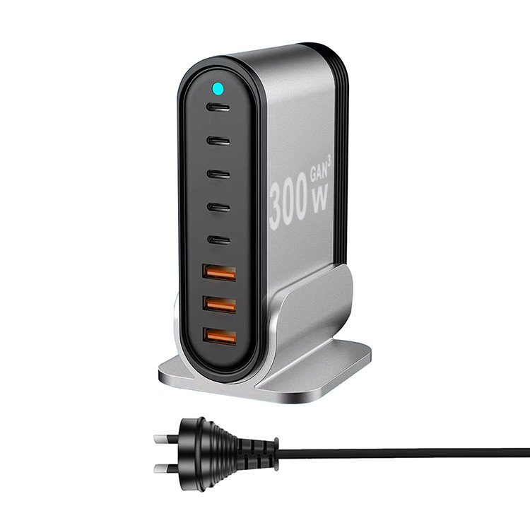 USB C Charger 300W USB C Charger Block Upgraded GaN III 8-Port Fast Charging Station Hub PD 40W 65W Laptop Charger Adapter