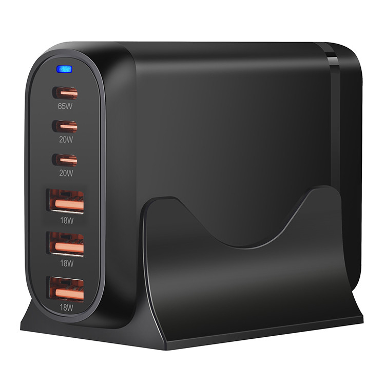 120W Fast Wall Charger Block Plug 5 Ports USB Charging Station Power Strip Adapter 3PD Type C and 2 USB a Mobile Phone Chargers