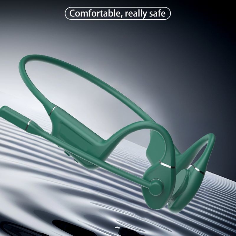Green Headset Earphone Headphone Open Ear Sports Wireless Bluetooth Headset Bone Conduction Speaker
