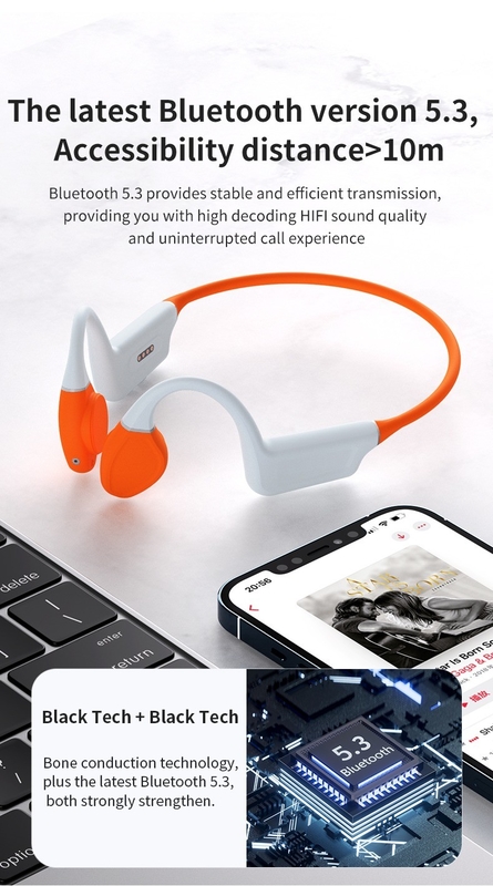 Lightweight Design Bt5.3 Swimming Bone Conduction Microphone Earbuds Earphones Open Ear Headset Bone Conduction Headphone