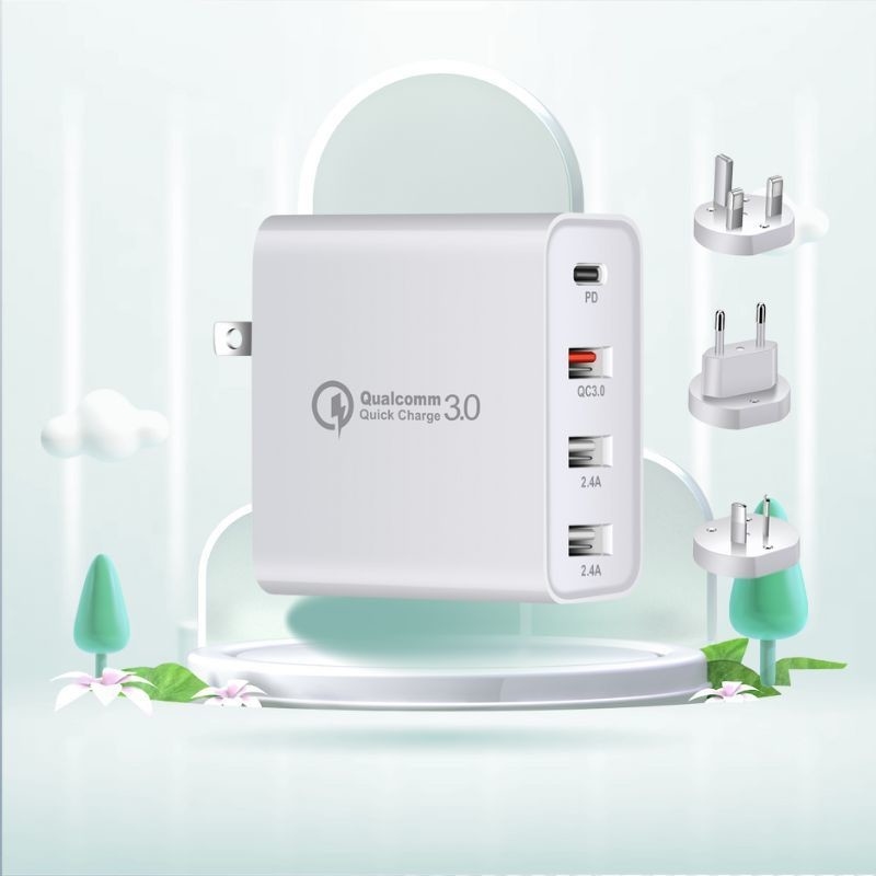 Pd USB Charging Station with Quick Charge 3.0 XZH 4 USB Charging Hub Desktop USB Charger Station for Multiple Devices