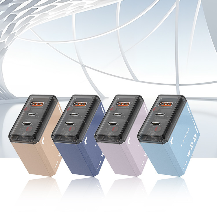 Factory Silkscreen Gan 65w Power Adapter Eu Us Plug 3 Ports Qc 3.0 Type-c Pd Mobile Phone Travel Chargers 65w Gan Charger
