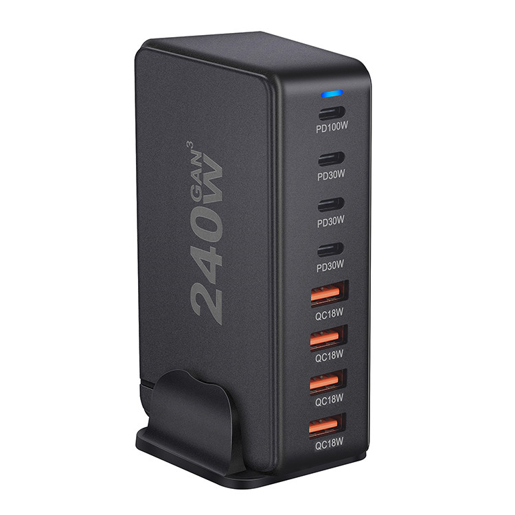Universal Compatibility 8 Port Usb C Pd Qc 240w Fast Desk Charger With Quick Charger Docking Station