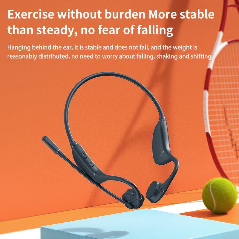 Wireless Waterproof Mp3 Compact Black Foldable Open Ear Bluetooth Bone Conduction Headphones