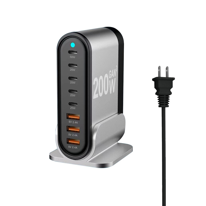 2024 New Products 200w 100w Univasal Usb-c Pd Type C Port Fast Gan Chargers Phone Ultra Usb C Wall Charger Charging