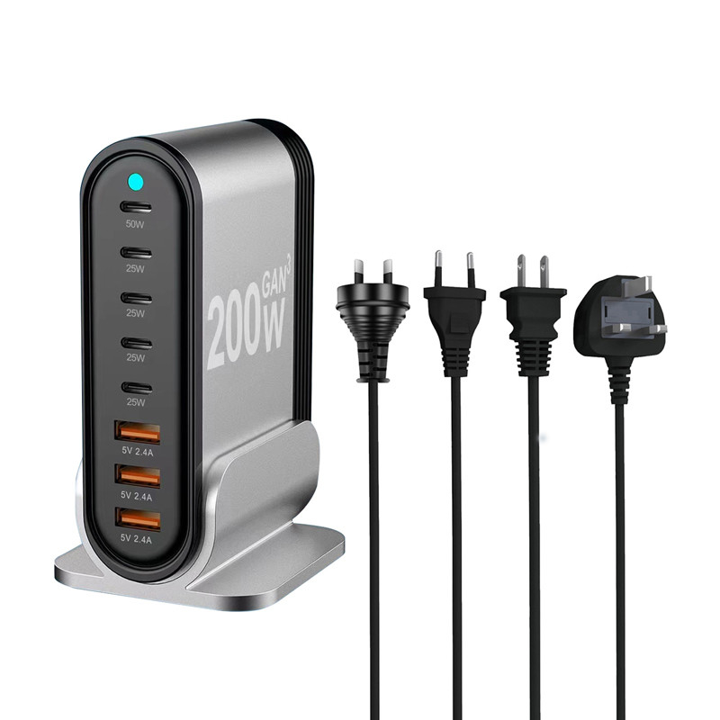 2024 New Products 200w 100w Univasal Usb-c Pd Type C Port Fast Gan Chargers Phone Ultra Usb C Wall Charger Charging