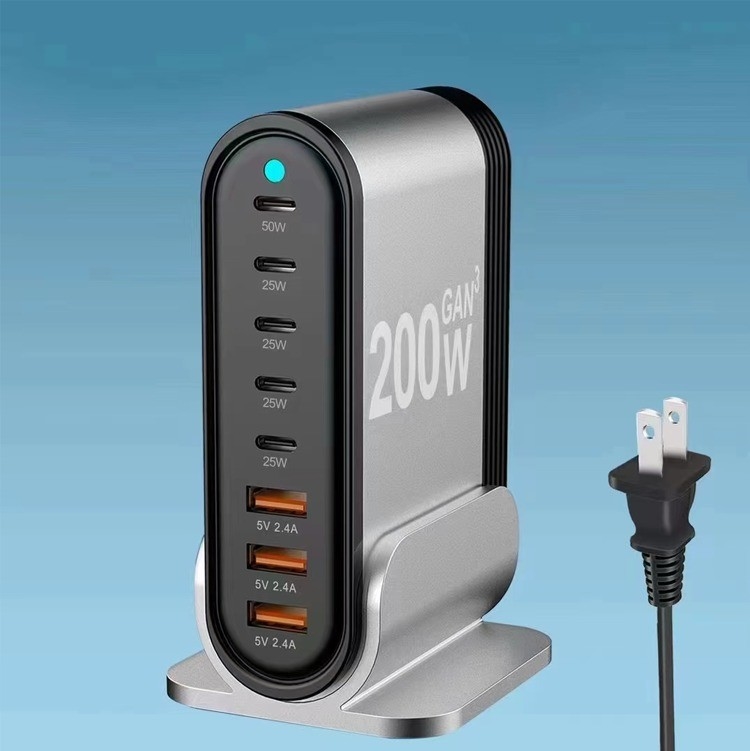 2024 New Products 200w 100w Univasal Usb-c Pd Type C Port Fast Gan Chargers Phone Ultra Usb C Wall Charger Charging