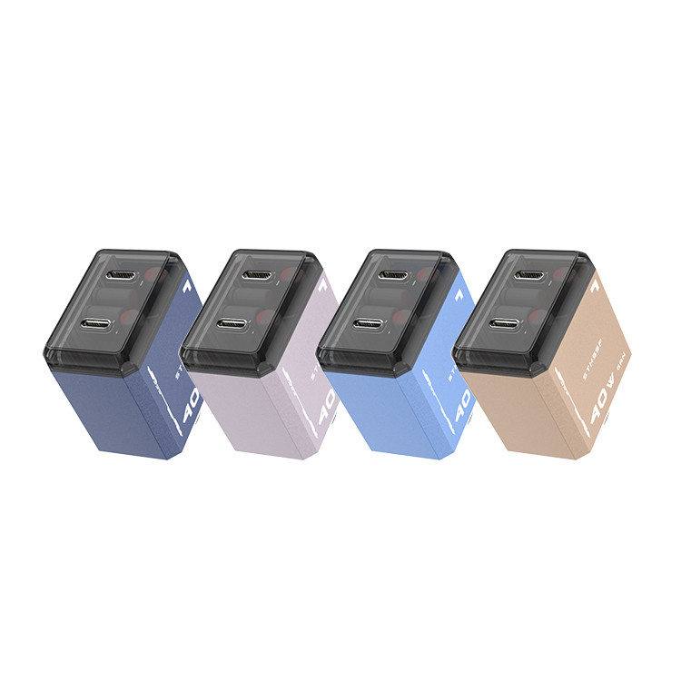 Original 40w Uk Eu Us Plug Super Fast Charging Charger With 2 Type C for Gan PD Quick Wall Mobile Phone Charger