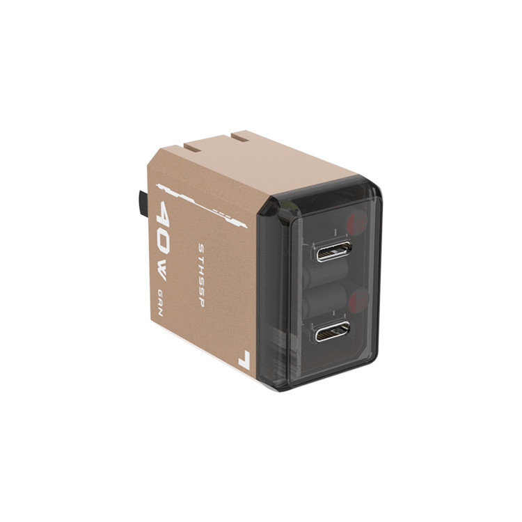 Original 40w Uk Eu Us Plug Super Fast Charging Charger With 2 Type C for Gan PD Quick Wall Mobile Phone Charger