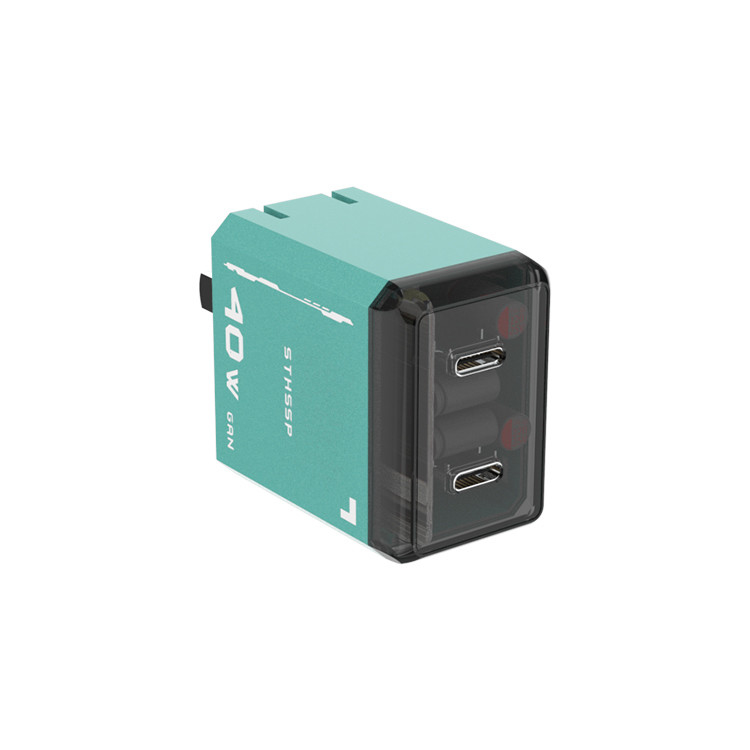 Original 40w Uk Eu Us Plug Super Fast Charging Charger With 2 Type C for Gan PD Quick Wall Mobile Phone Charger