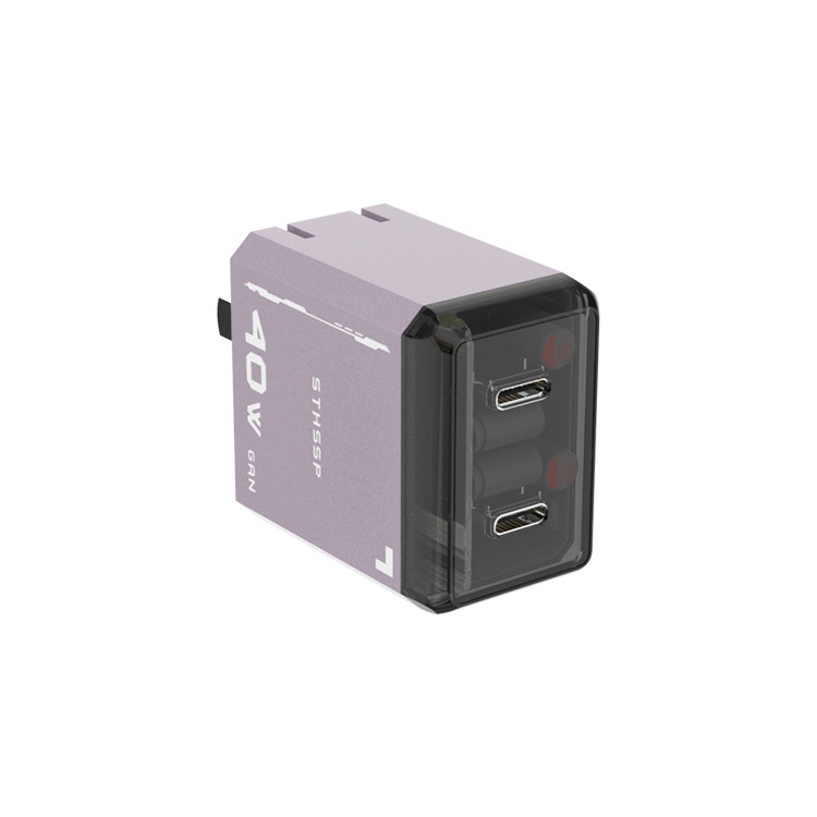 Original 40w Uk Eu Us Plug Super Fast Charging Charger With 2 Type C for Gan PD Quick Wall Mobile Phone Charger