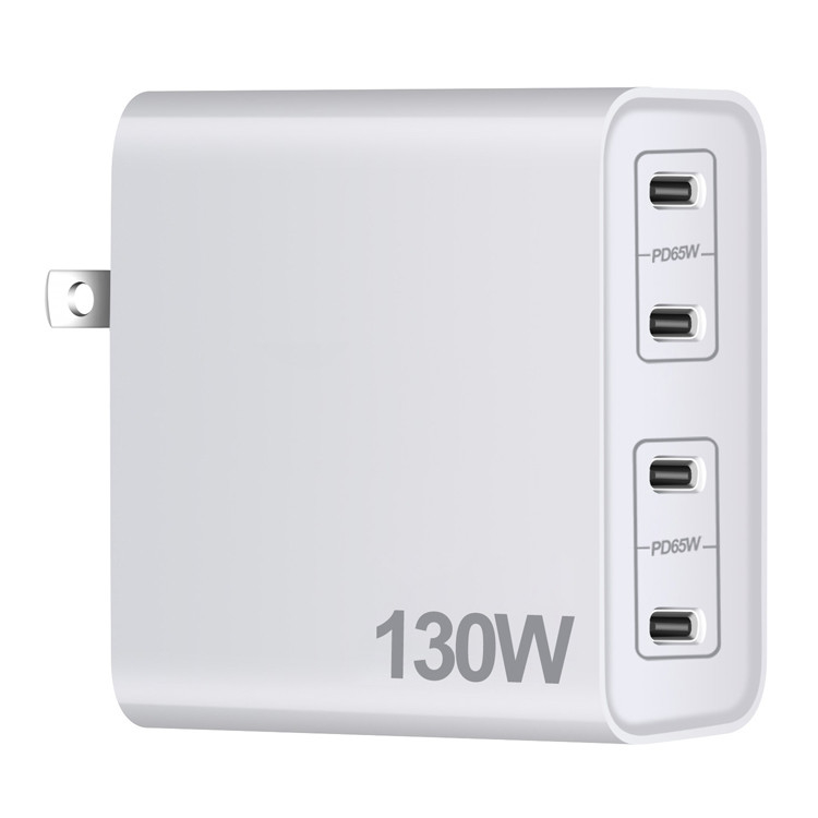 Wall Charger 130w Foldable Travel 4 Usb C Type C Pd 3.0 Charger Block Quick Fast Charger Desktop Power Adapter Charging Station