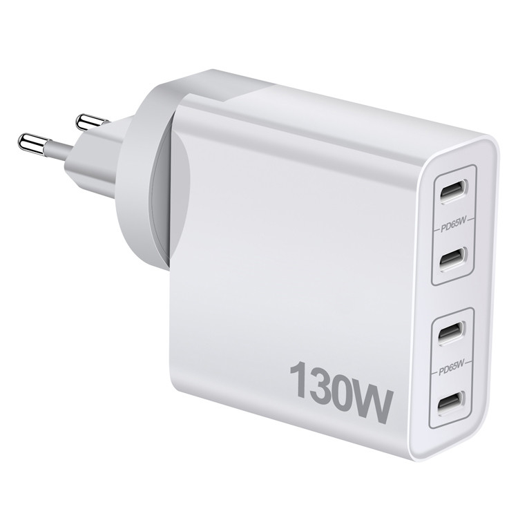 Wall Charger 130w Foldable Travel 4 Usb C Type C Pd 3.0 Charger Block Quick Fast Charger Desktop Power Adapter Charging Station