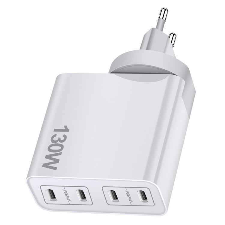 Wall Charger 130w Foldable Travel 4 Usb C Type C Pd 3.0 Charger Block Quick Fast Charger Desktop Power Adapter Charging Station