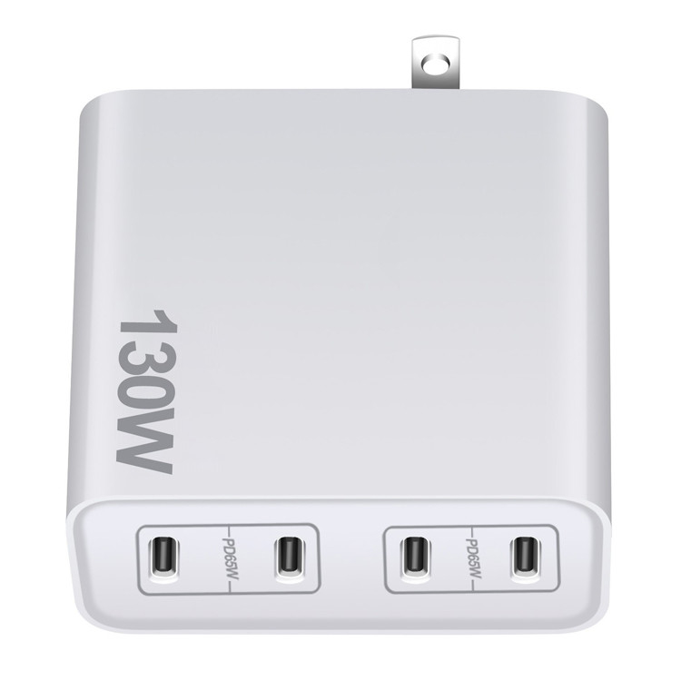 Wall Charger 130w Foldable Travel 4 Usb C Type C Pd 3.0 Charger Block Quick Fast Charger Desktop Power Adapter Charging Station
