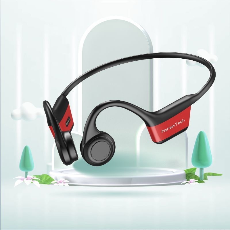 16 Hours Bone Conduction Headphones Bluetooth Computer Headsets Noise Canceling Mic Mute Botton for Work Call Meeting Mobile PC