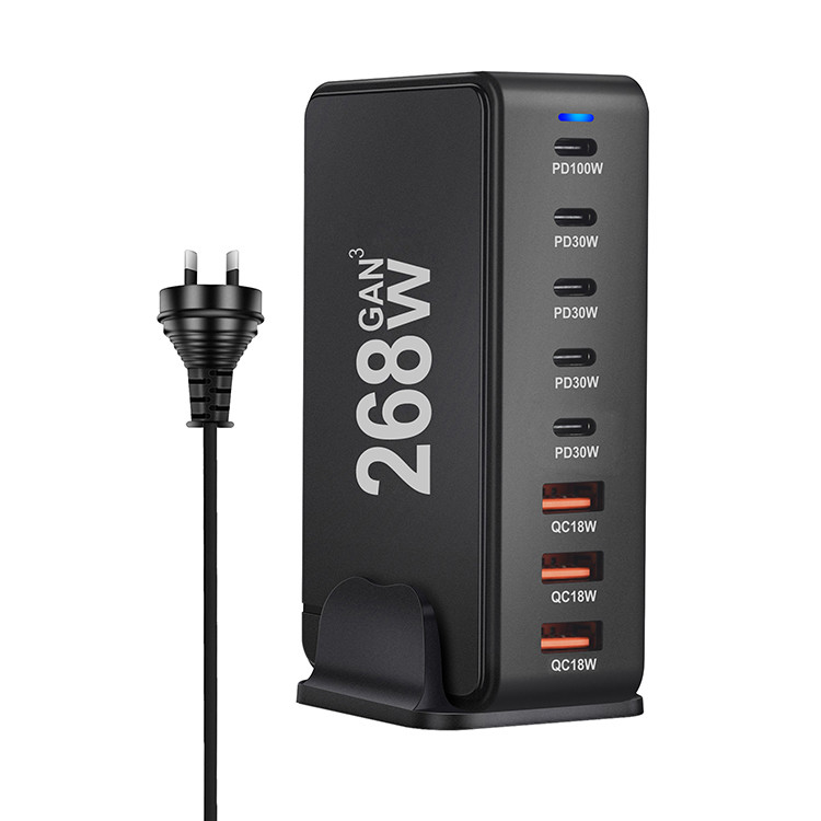 268W Multiport 5 USB-C + 3 USB-A Fast USB Charging Station Portable Wall Charger for Phone and More
