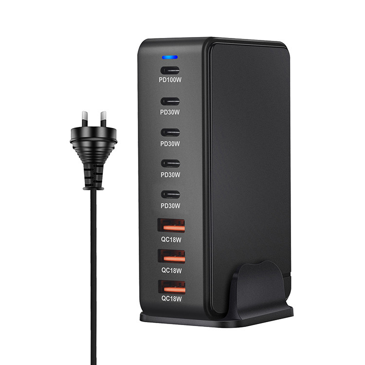 268W Multiport 5 USB-C + 3 USB-A Fast USB Charging Station Portable Wall Charger for Phone and More